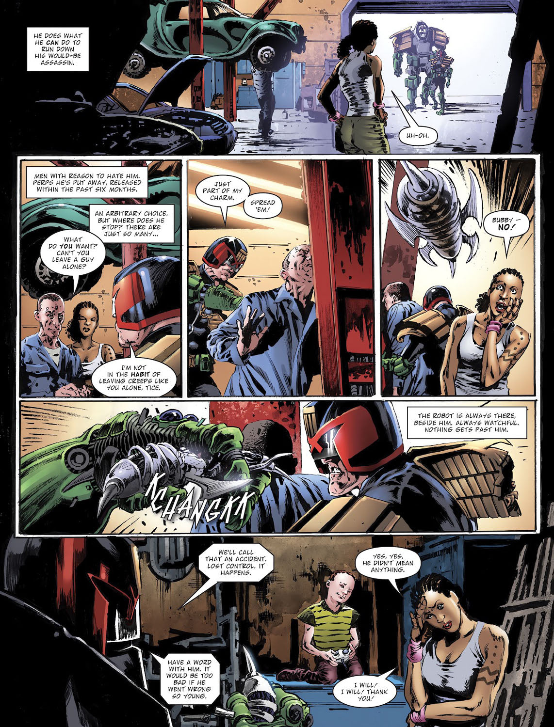 2000AD #2467 p.05 - A Classic Dredd Shakedown!