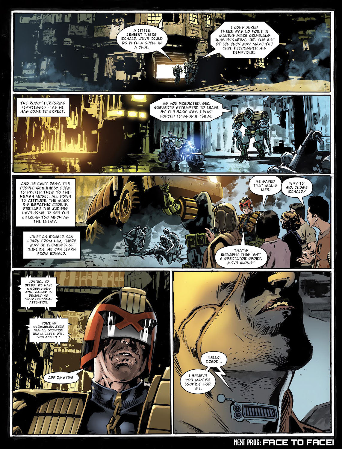 2000AD #2467 p.06 - "Hello, Dredd..."
