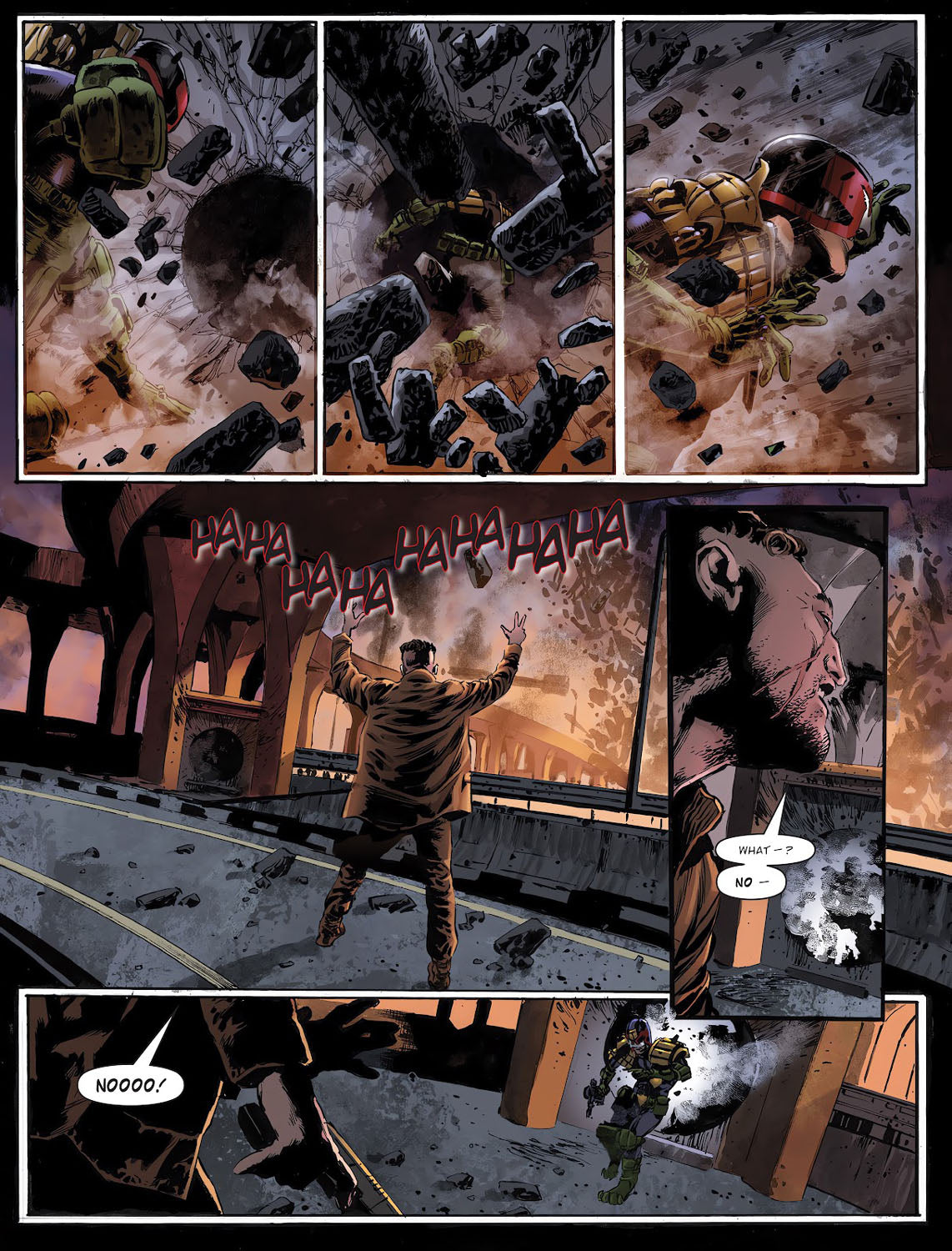 2000AD #2469 p.03 - Dredd Escapes Death!