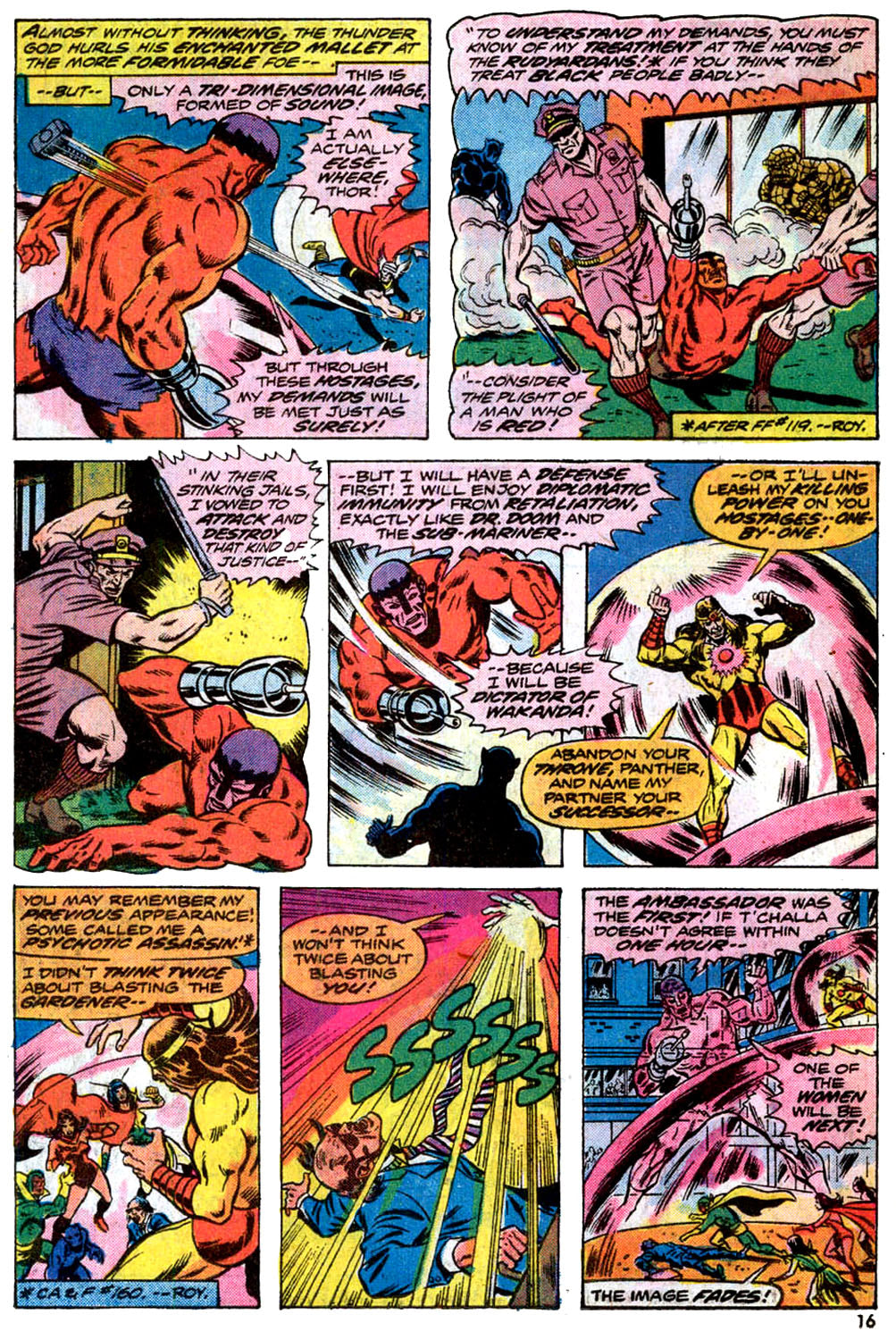 Brown, Bob - Avengers #126 p.16 - Klaw vs Everyone!