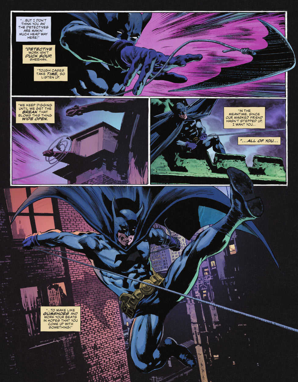 The Bat-Man: Second Knight #1 p.10 - Swinging Off Rooftop!