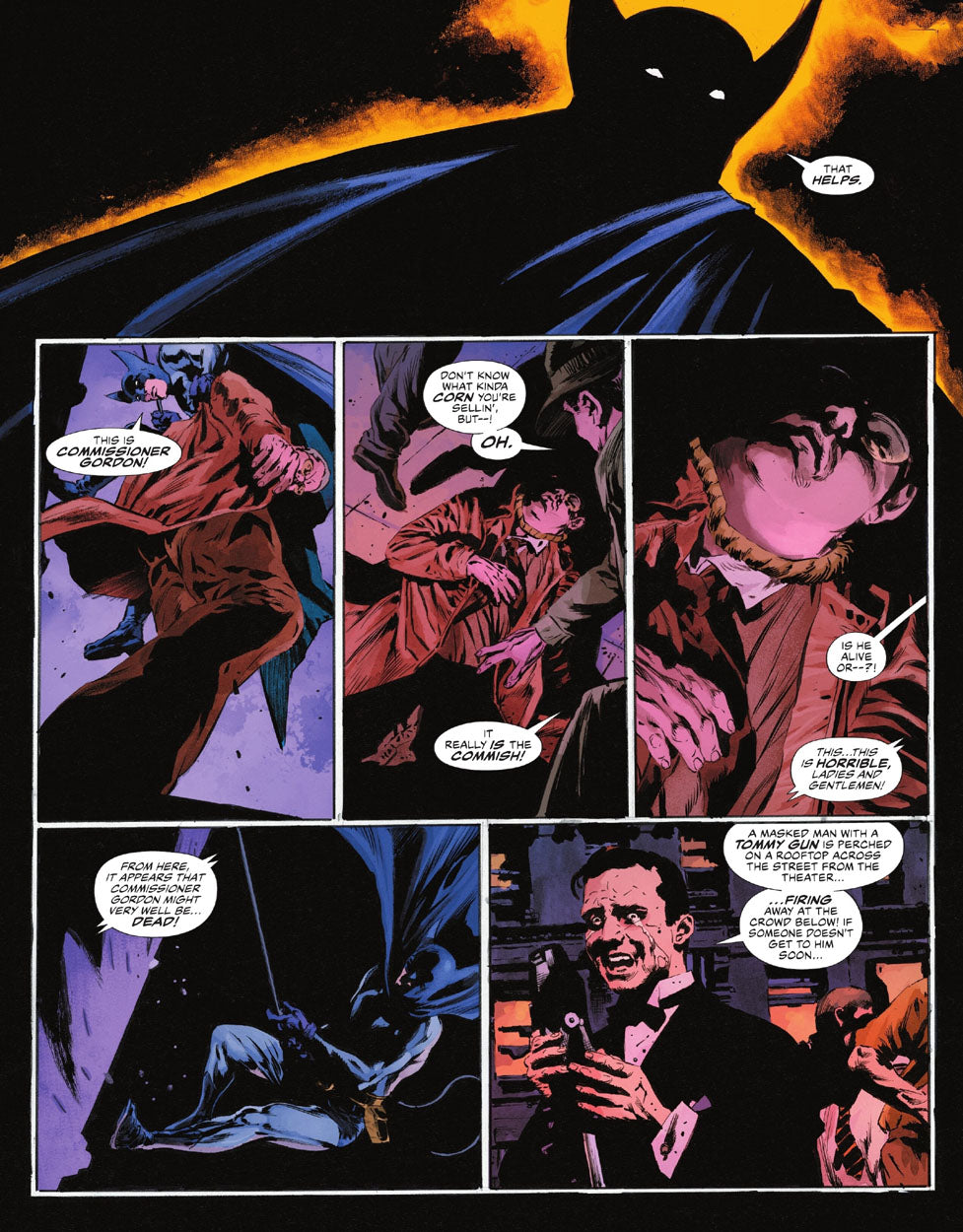 The Bat-Man: Second Knight #1 p.40 - Outstanding Bat-Man Backdrop!