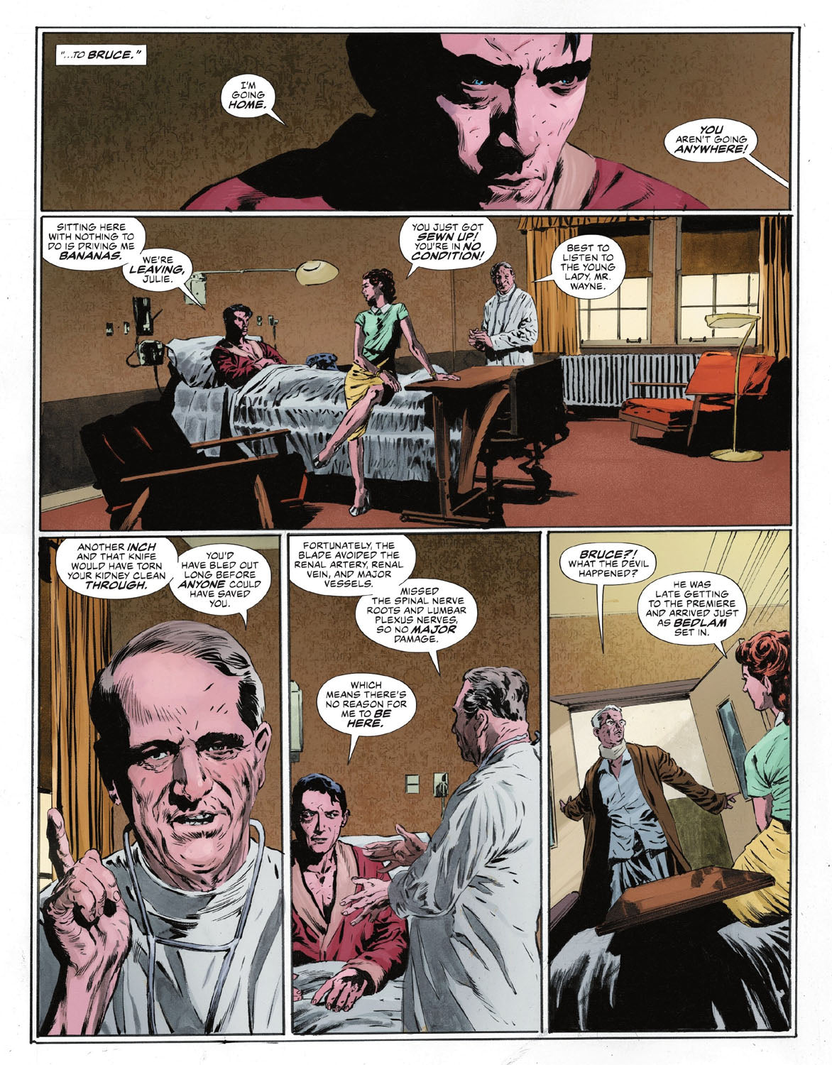 The Bat-Man: Second Knight #2 p.19 - Julie Insists Bruce Stay in Hospital!