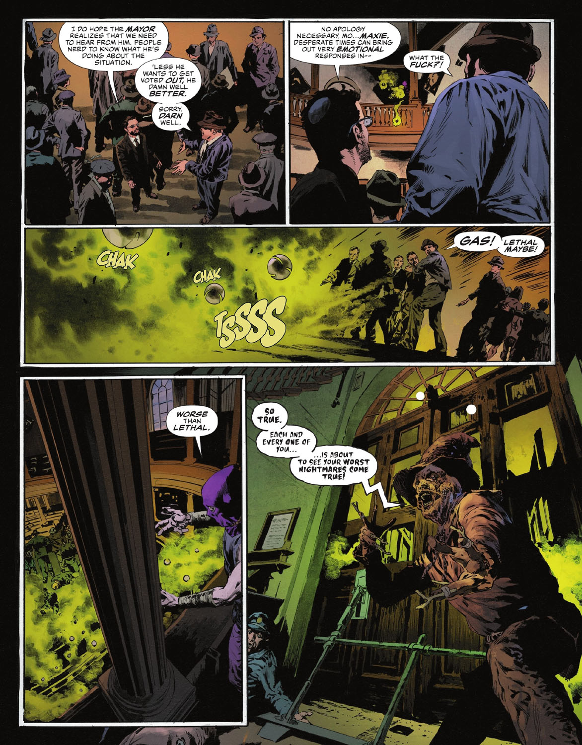 The Bat-Man: Second Knight #2 p.35 - Scarecrow & Hangman Attack!