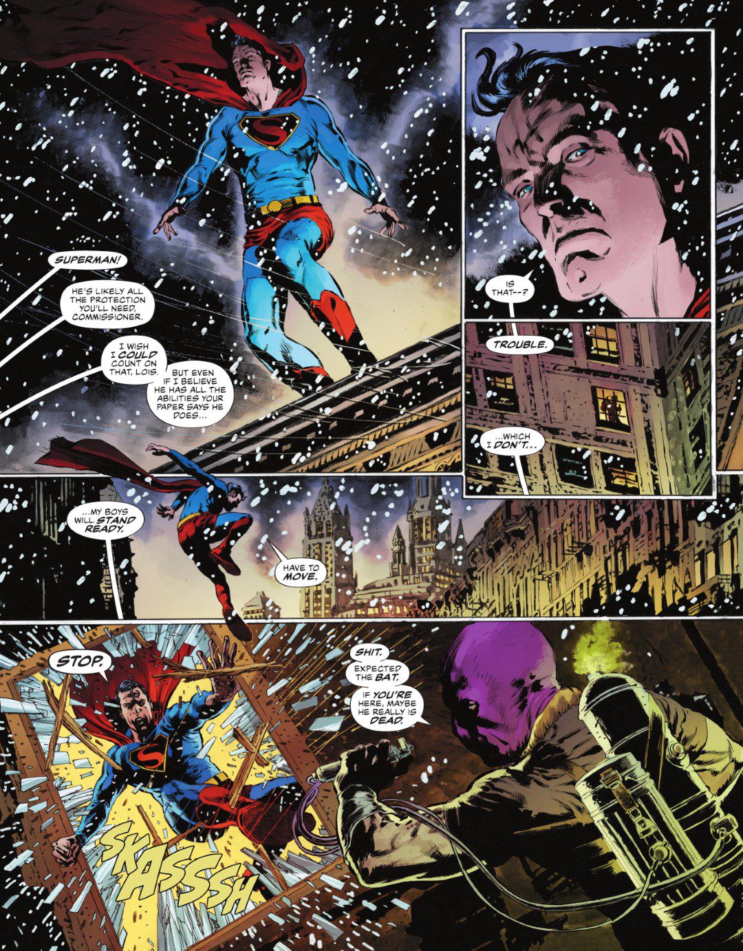 The Bat-Man: Second Knight #3 p.28 - Superman Jumps into Action!