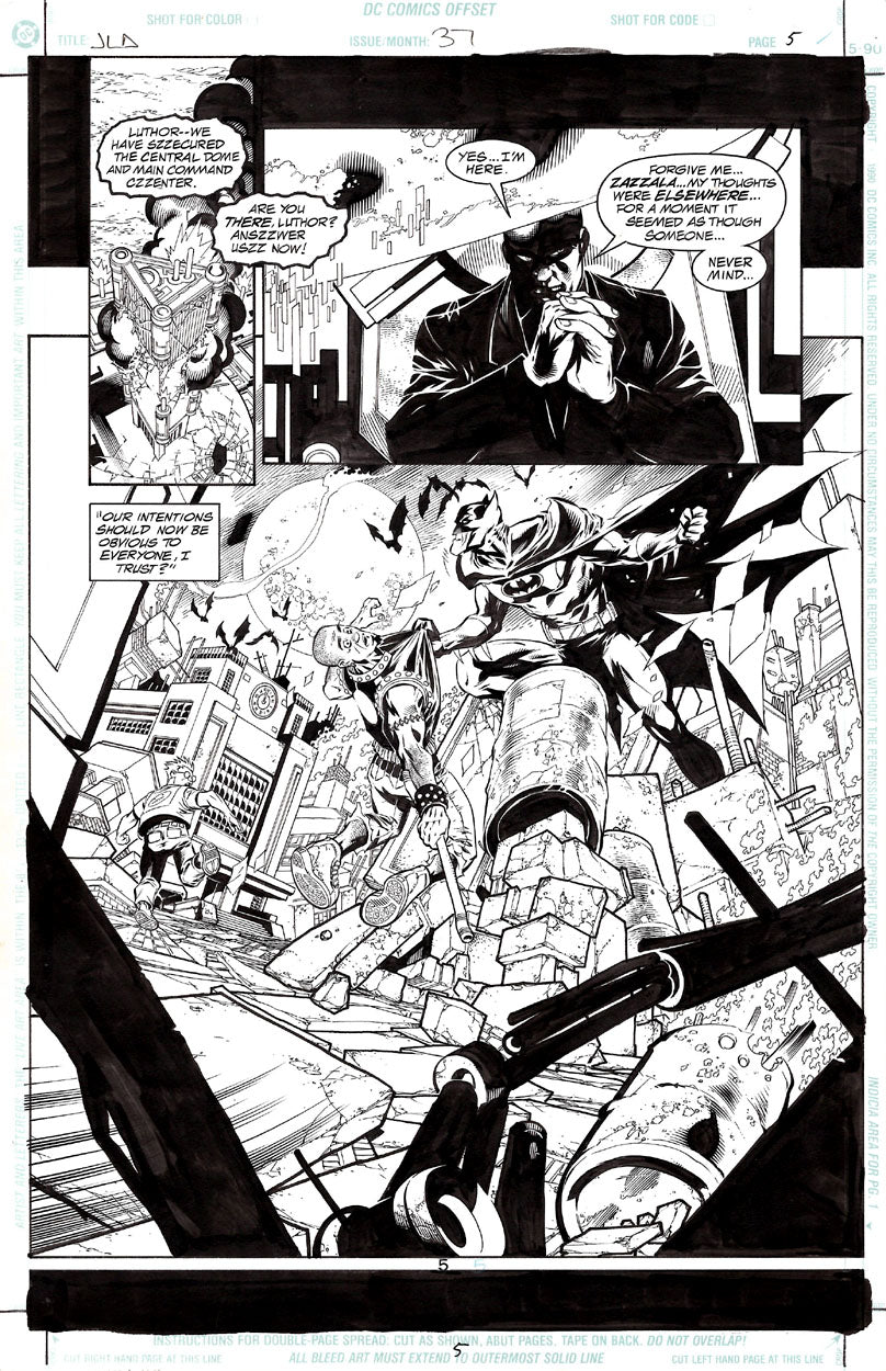 Porter, Howard - JLA #37 p.05 - Batman Scares Off Porter & Dell!