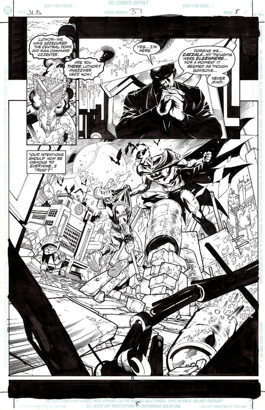 Porter, Howard - JLA #37 p.05 - Batman Scares Off Porter & Dell!