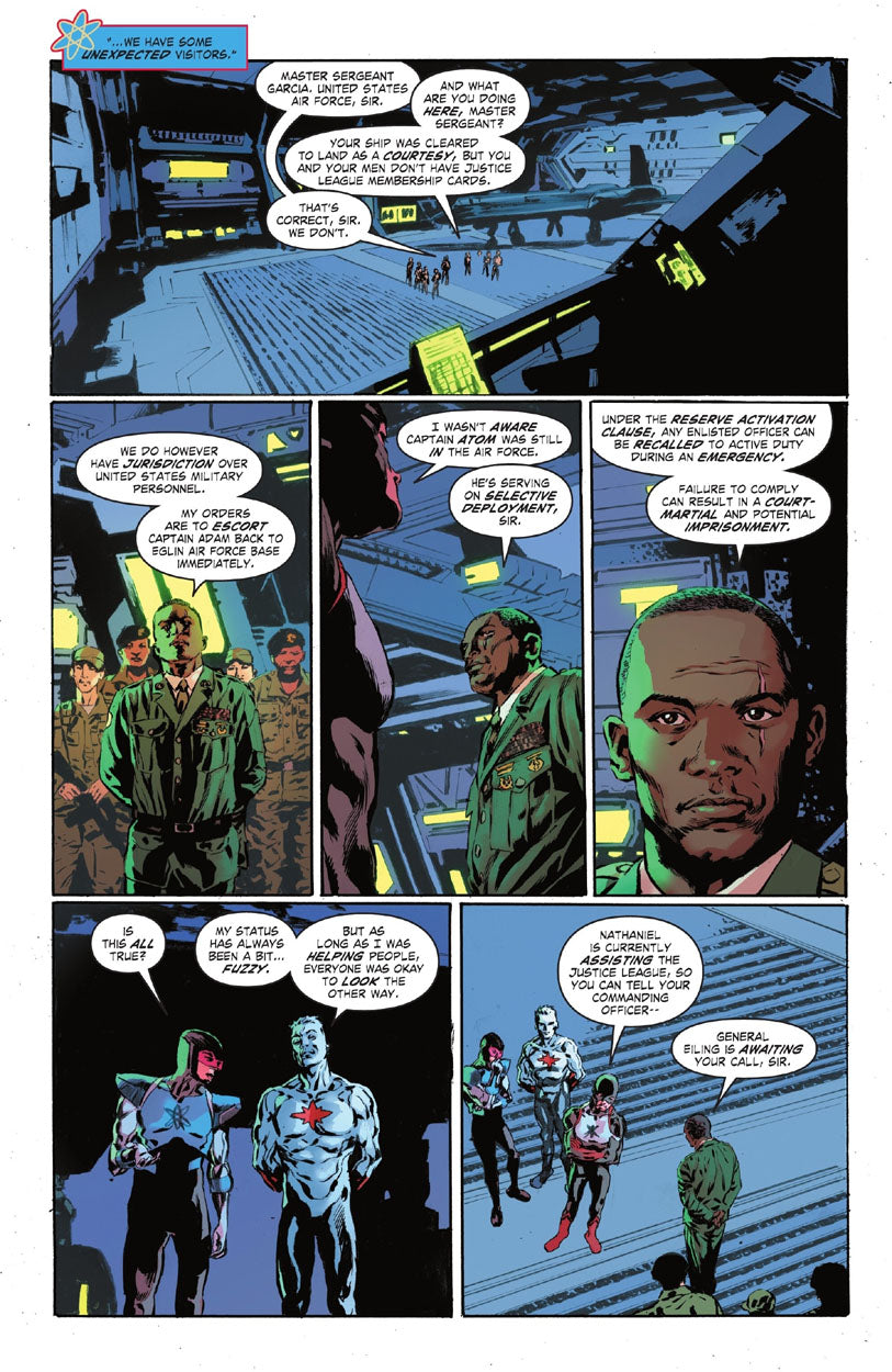 Justice League: The Atom Project #4 p.13 - The Atoms & Captain Atom!