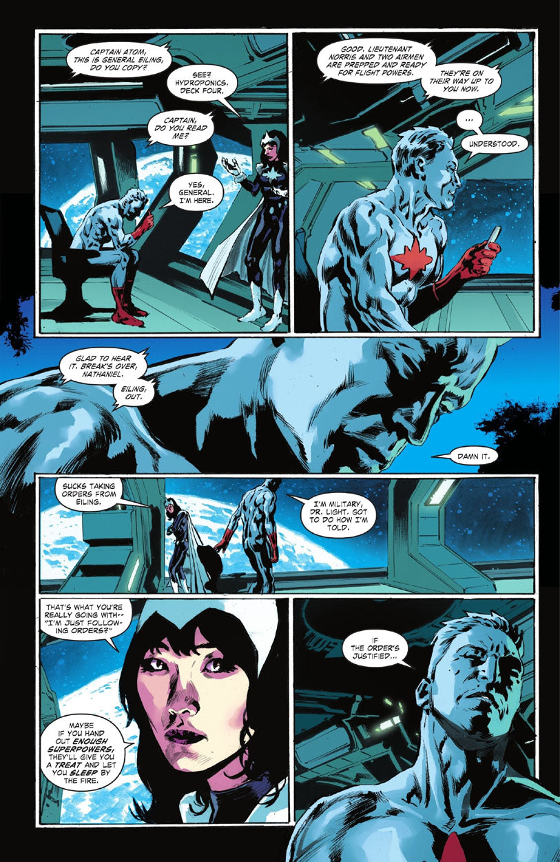 Justice League: The Atom Project #5 p.13 - Captain Atom & Dr Light!