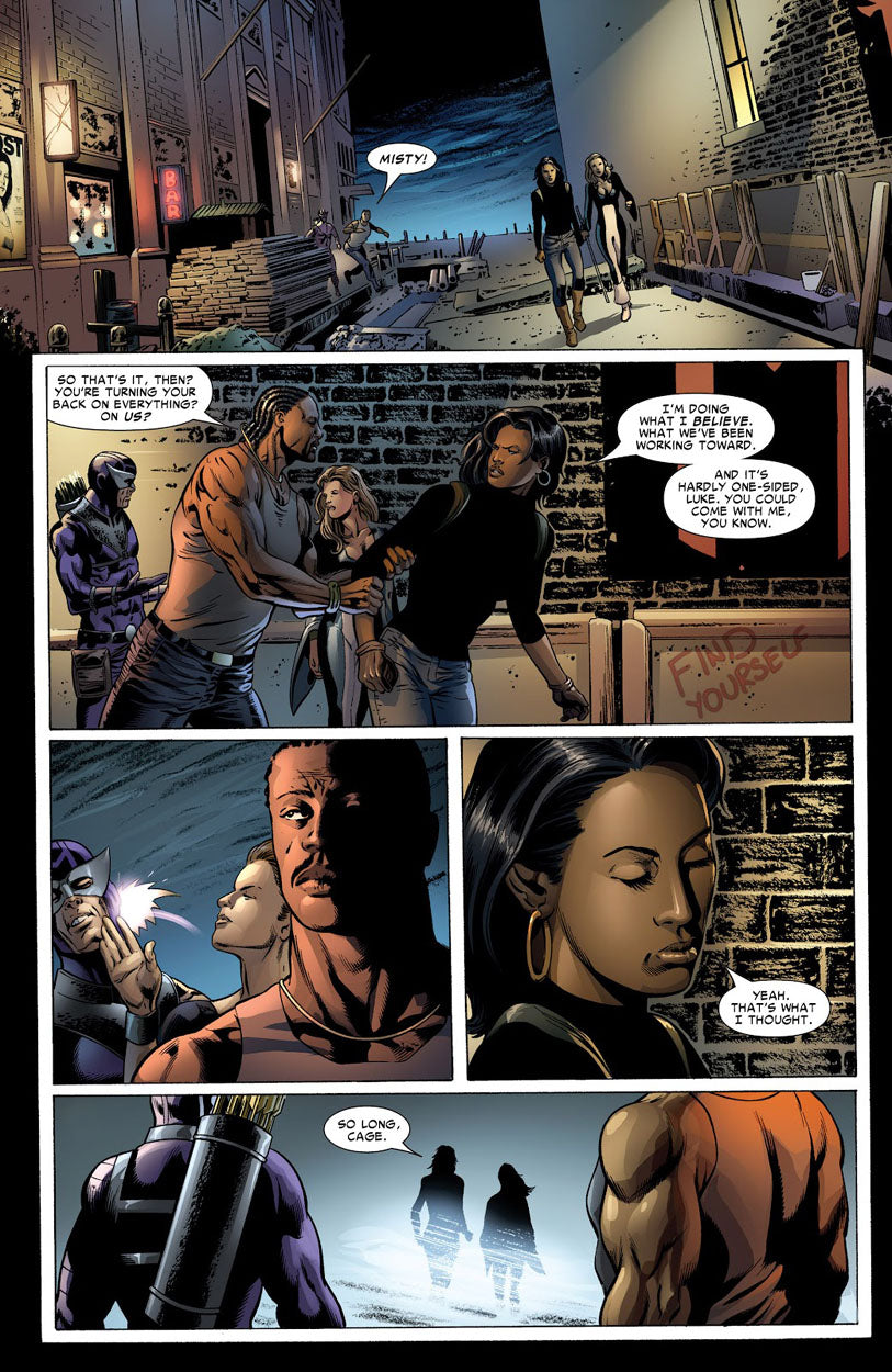 House of M: Avengers #4 p.05 - Hawkeye, Cage & Misty!