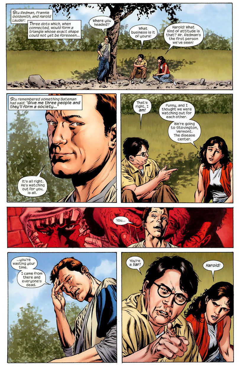 The Stand: American Nightmares #5 p.13 - Stu, Frannie, Harold Triangle Begins!