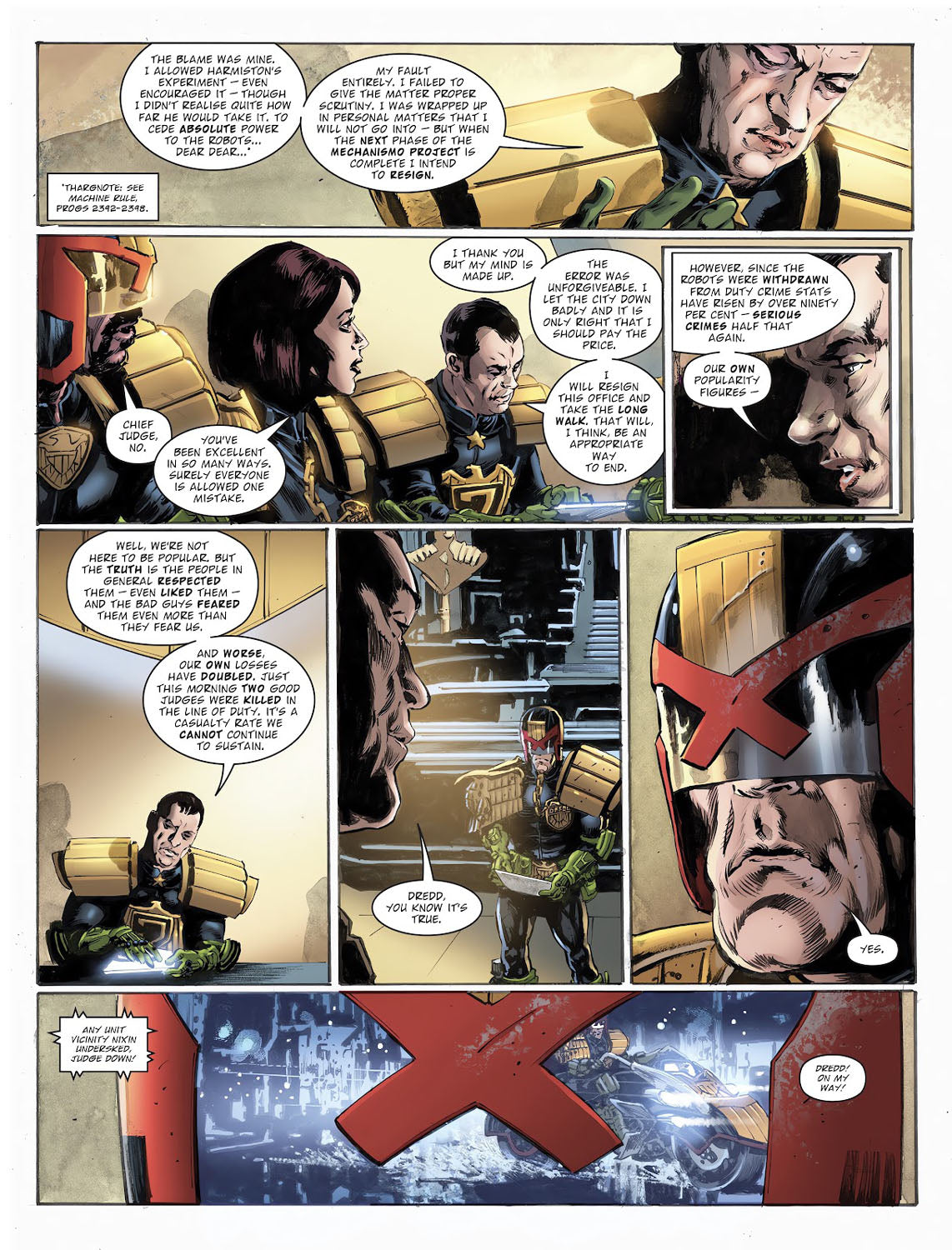 2000AD #2464 p.02 - The Council of Five!