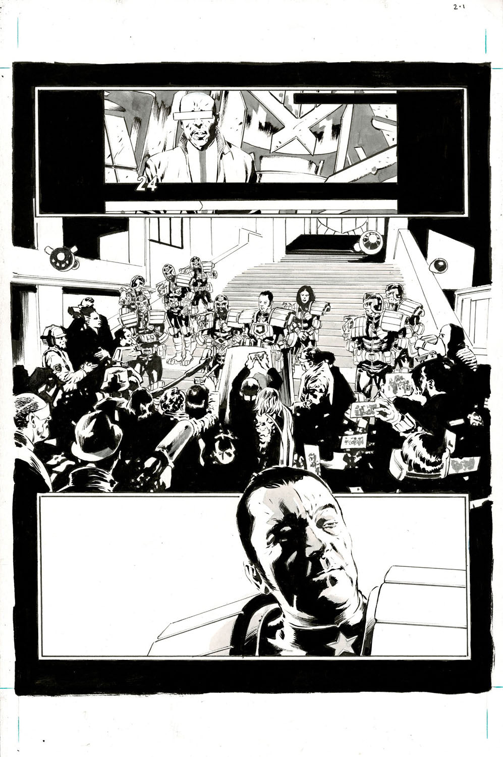 2000AD #2465 p.01 - Chief Judge Reinstates the Mechs!