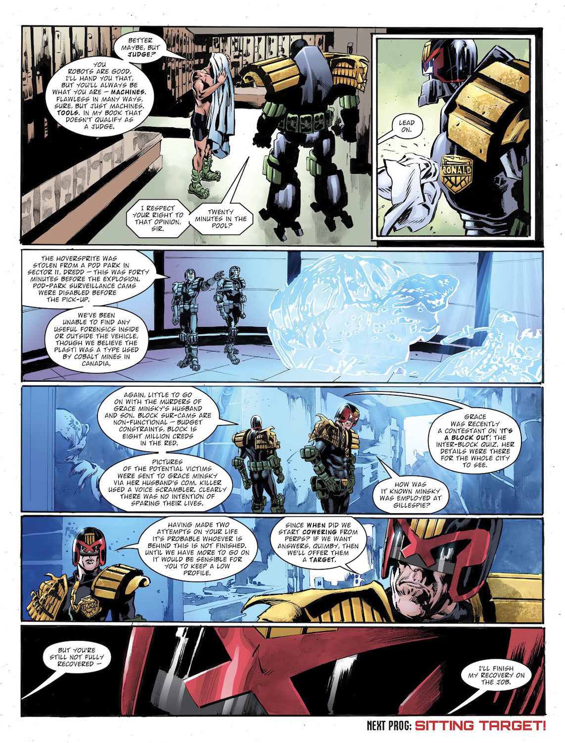 2000AD #2466 p.06 -Healthy or Not, Dredd's Back to Work!