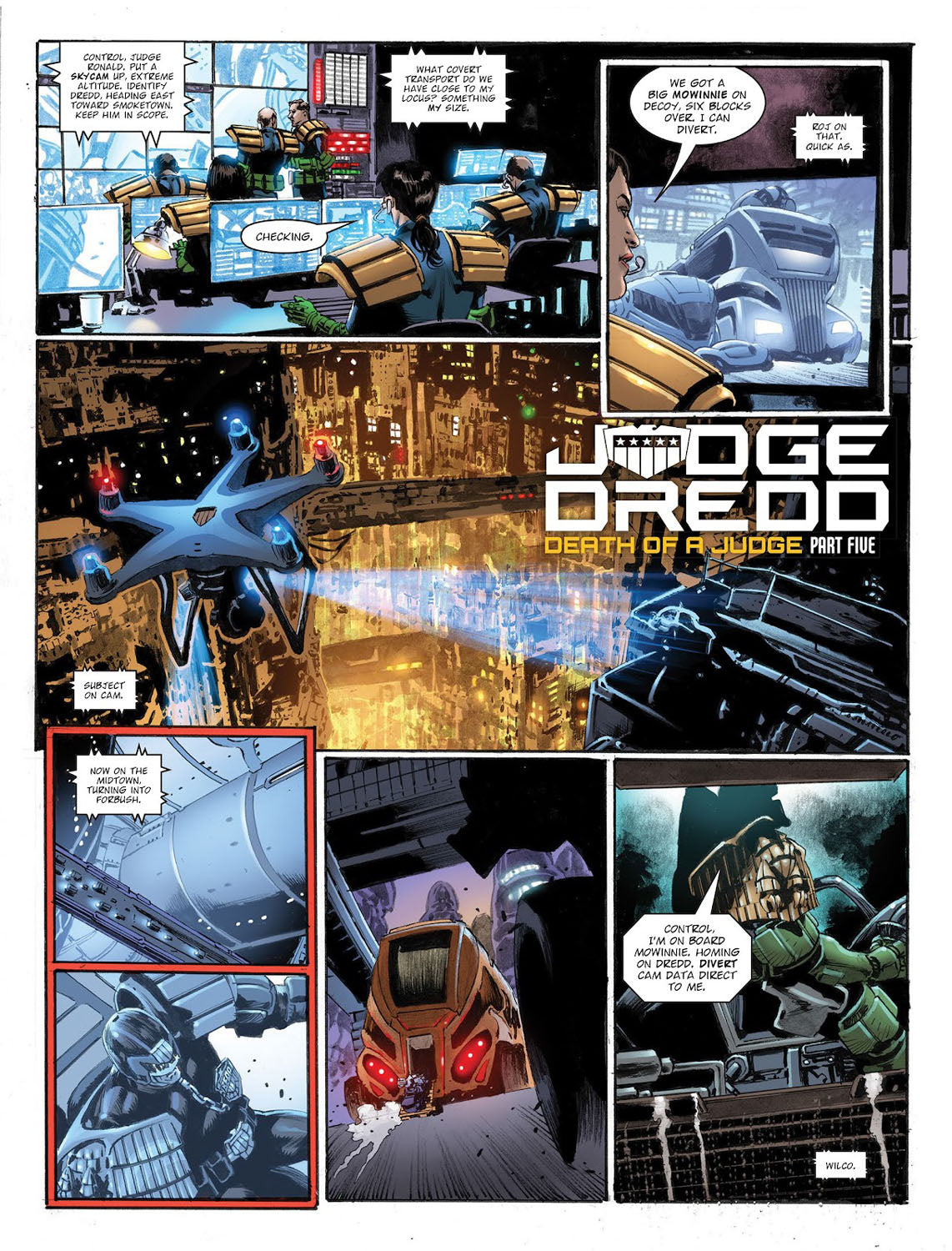 2000AD #2468 p.02 - Great Mega-City One page!