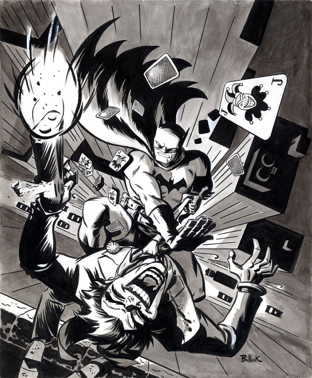 Bullock, Dave - Batman vs Joker 2010 Illustration!