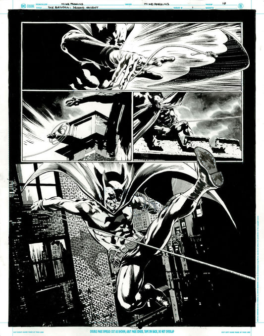 The Bat-Man: Second Knight #1 p.10 - Swinging Off Rooftop!