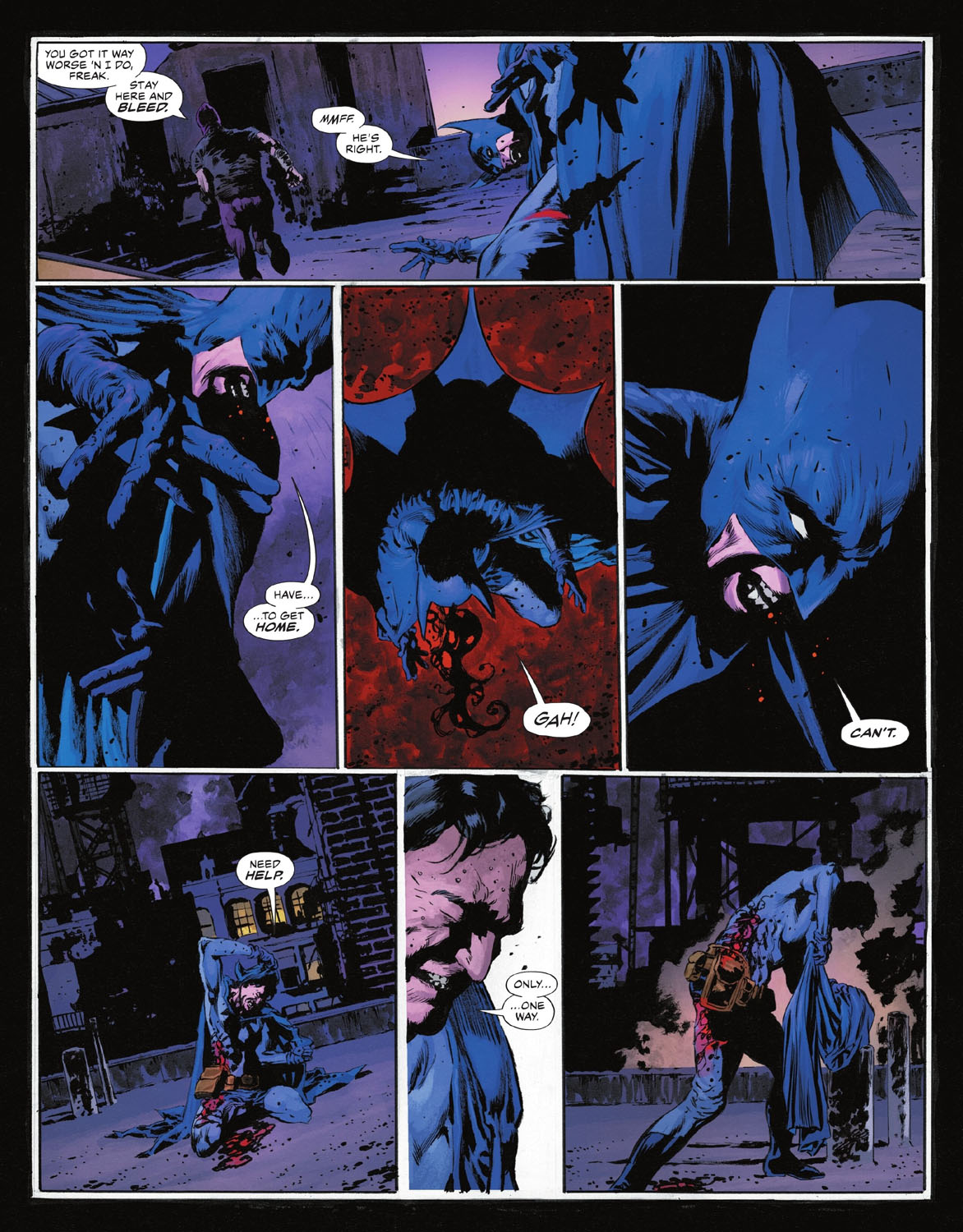 The Bat-Man: Second Knight #2 p.06 - Bat-Man Bleeding Out!