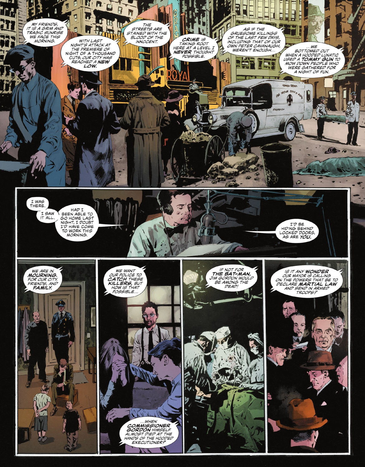 The Bat-Man: Second Knight #2 p.16 - Hangman’s Tommy Gun Massacre Aftermath