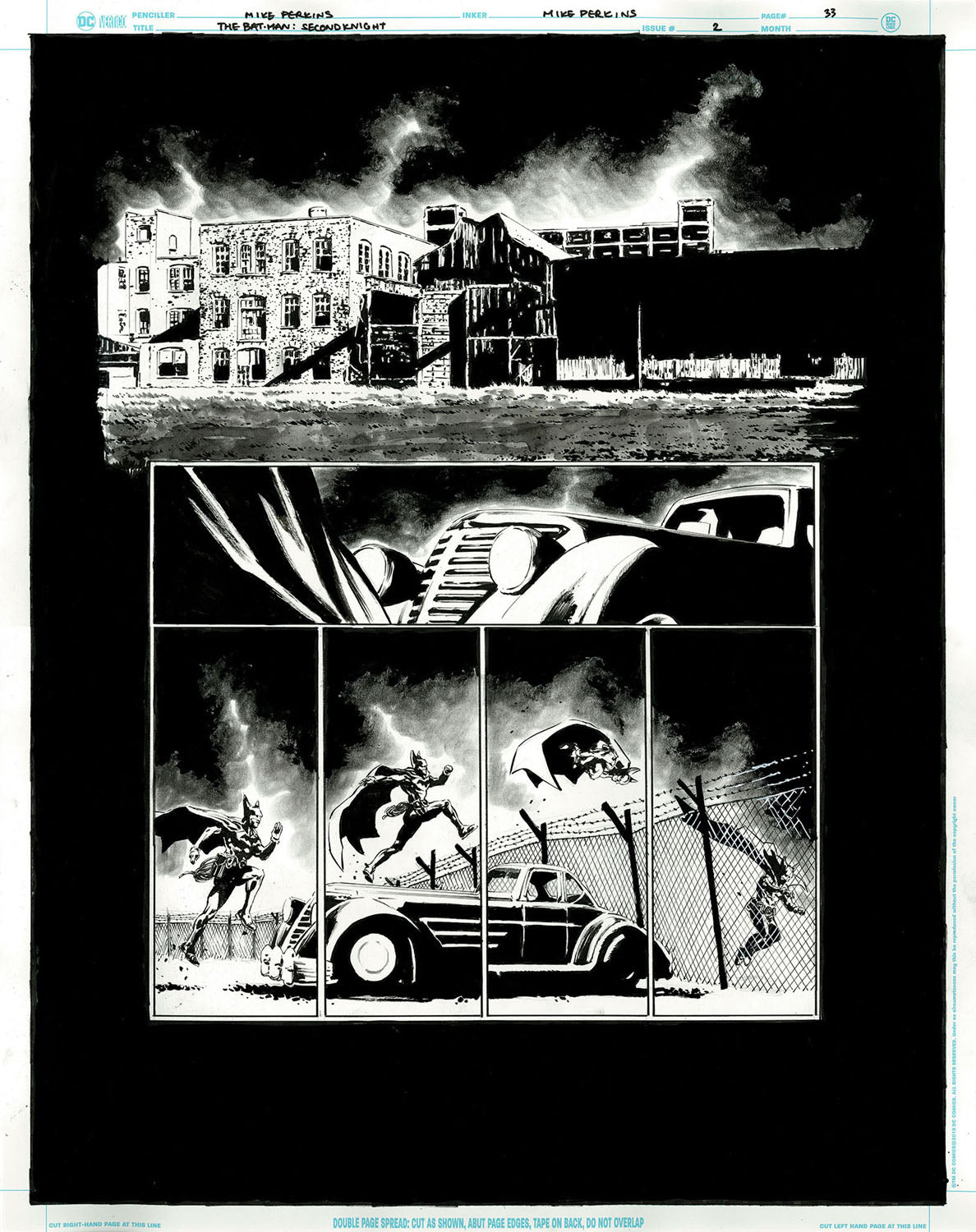 The Bat-Man: Second Knight #2 p.33 - Bat-Man Somersault Sequence!