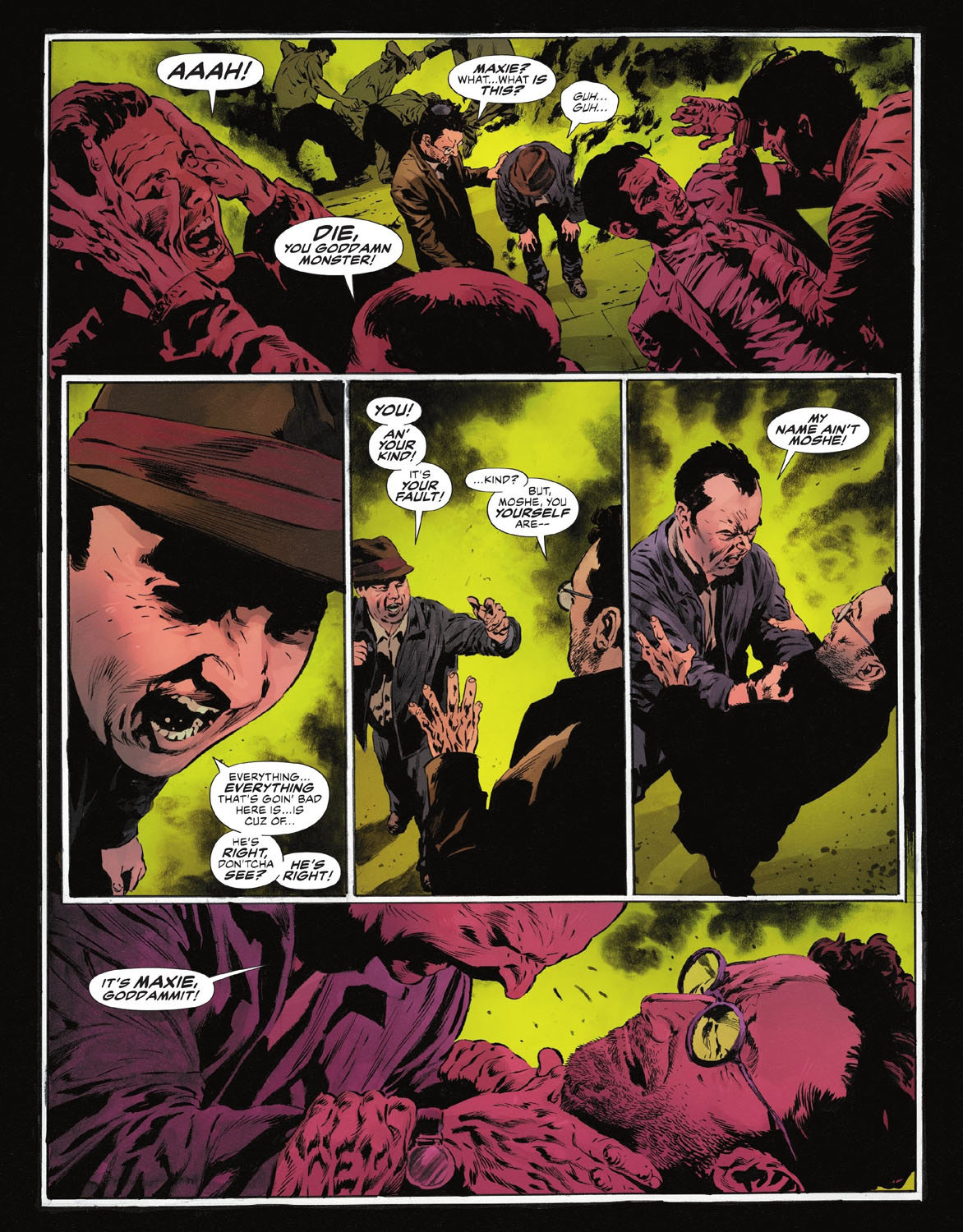 The Bat-Man: Second Knight #2 p.38 - Maxie & Rabbi Cohen Possessed by Fear!