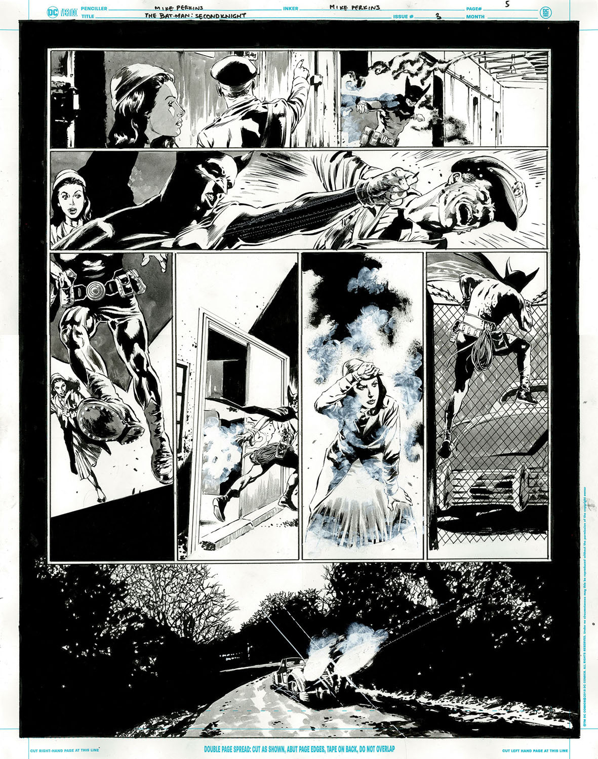 The Bat-Man: Second Knight #3 p.05 - Fighting his way out, Bat-Man rides off!