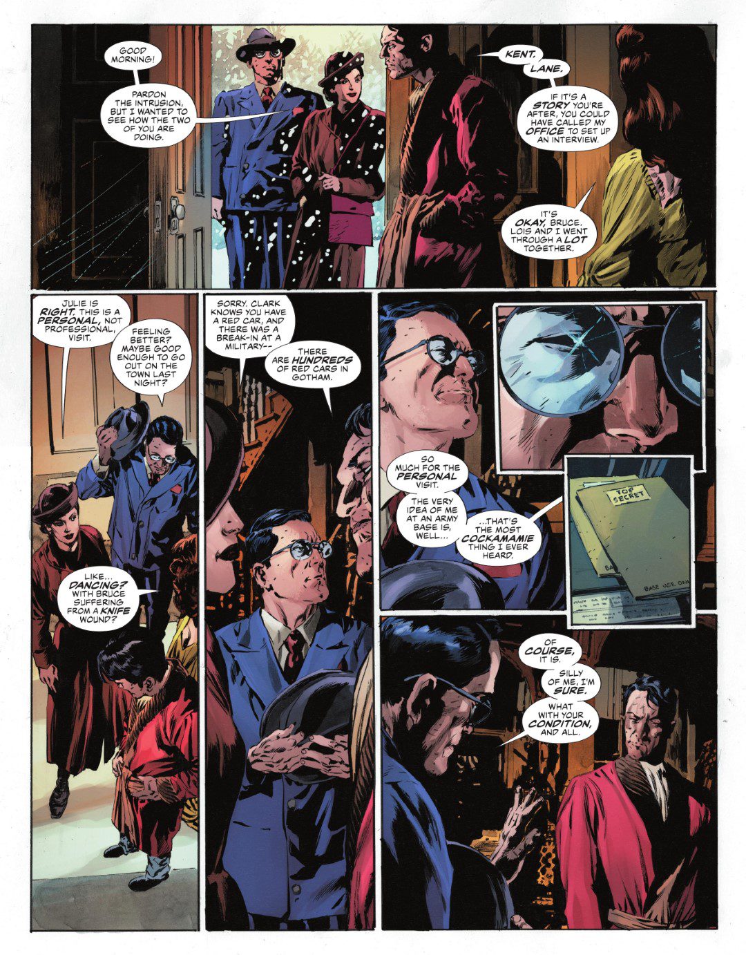 The Bat-Man: Second Knight #3 p.12 - Clark & Lois visit Bruce & Julie