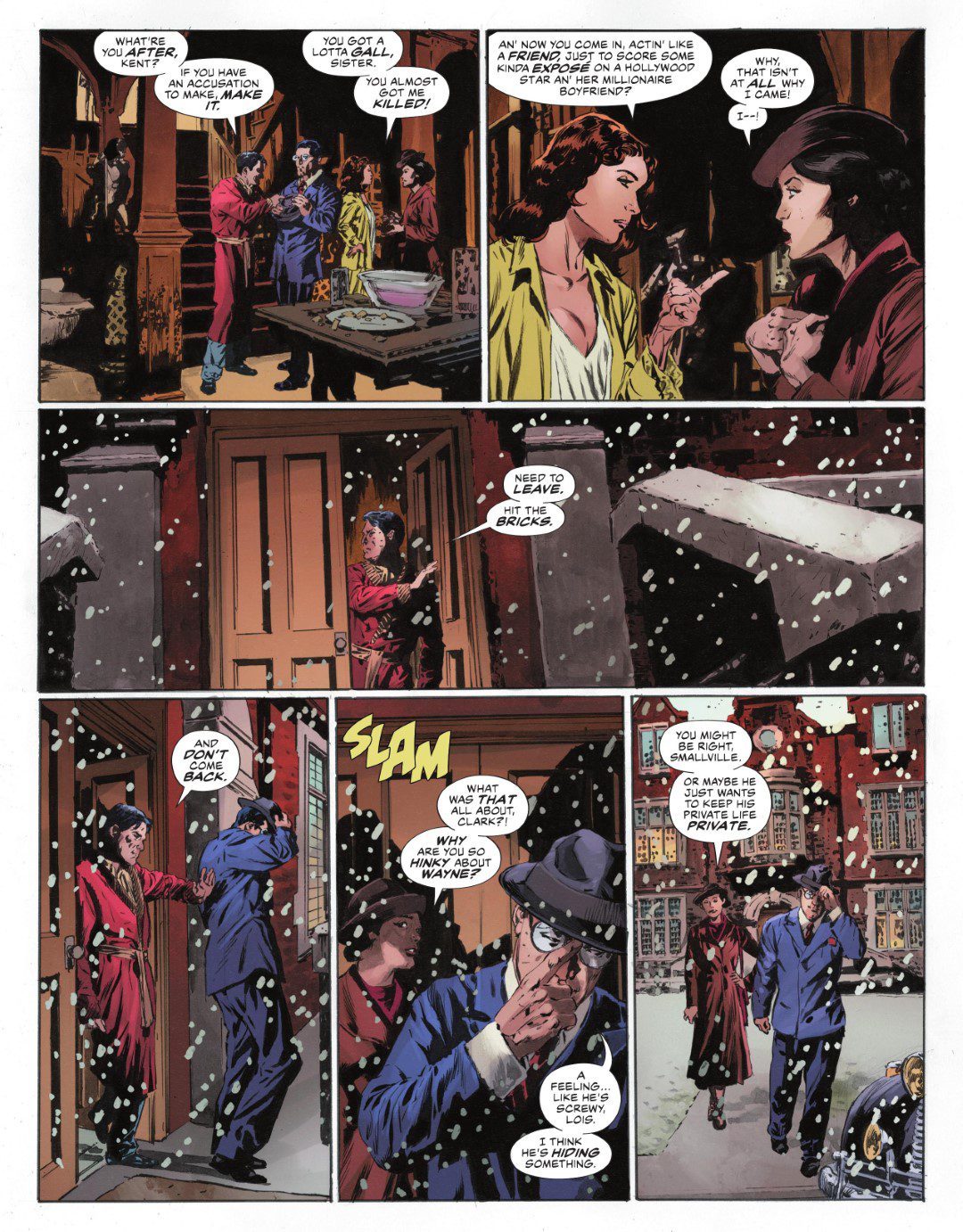 The Bat-Man: Second Knight #3 p.13 - Lois & Clark leave the mansion - $625