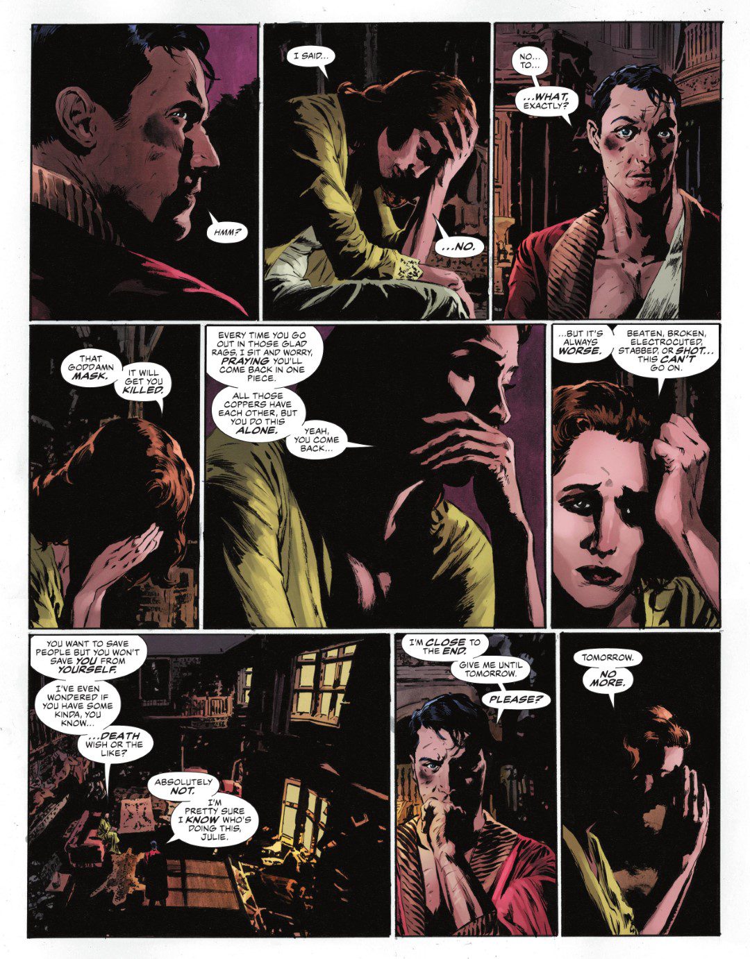 The Bat-Man: Second Knight #3 p.15 - Bruce & Julie have a serious talk