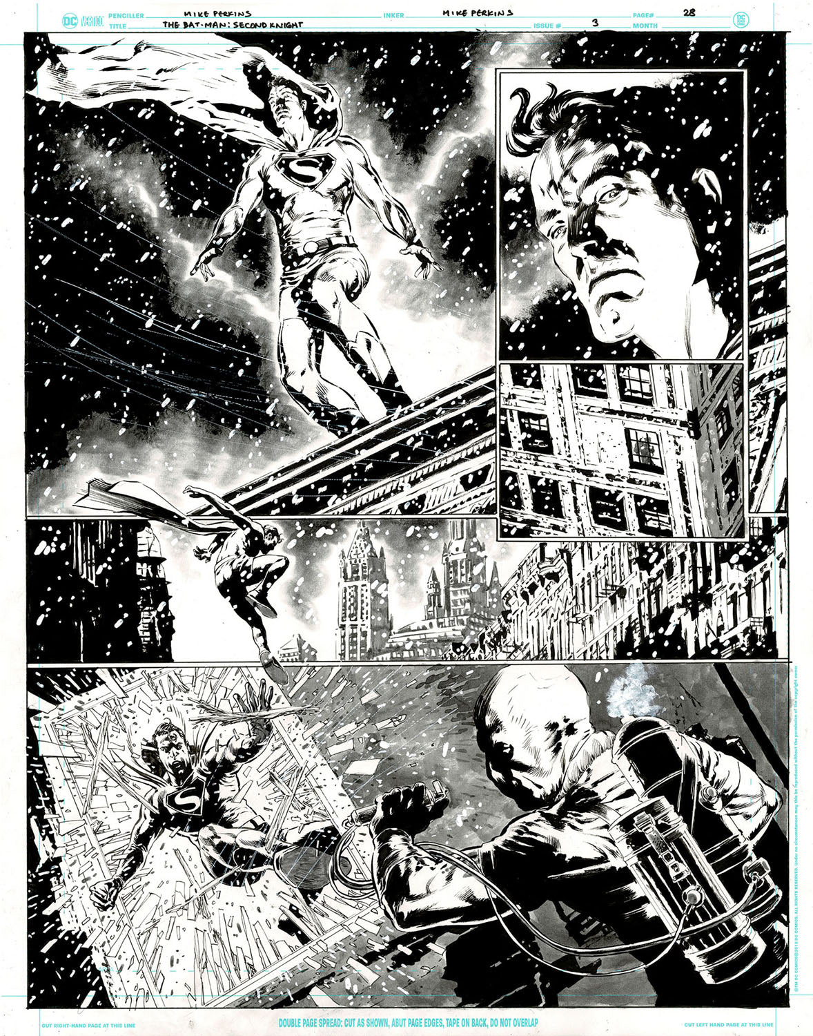 The Bat-Man: Second Knight #3 p.28 - Superman Jumps into Action!