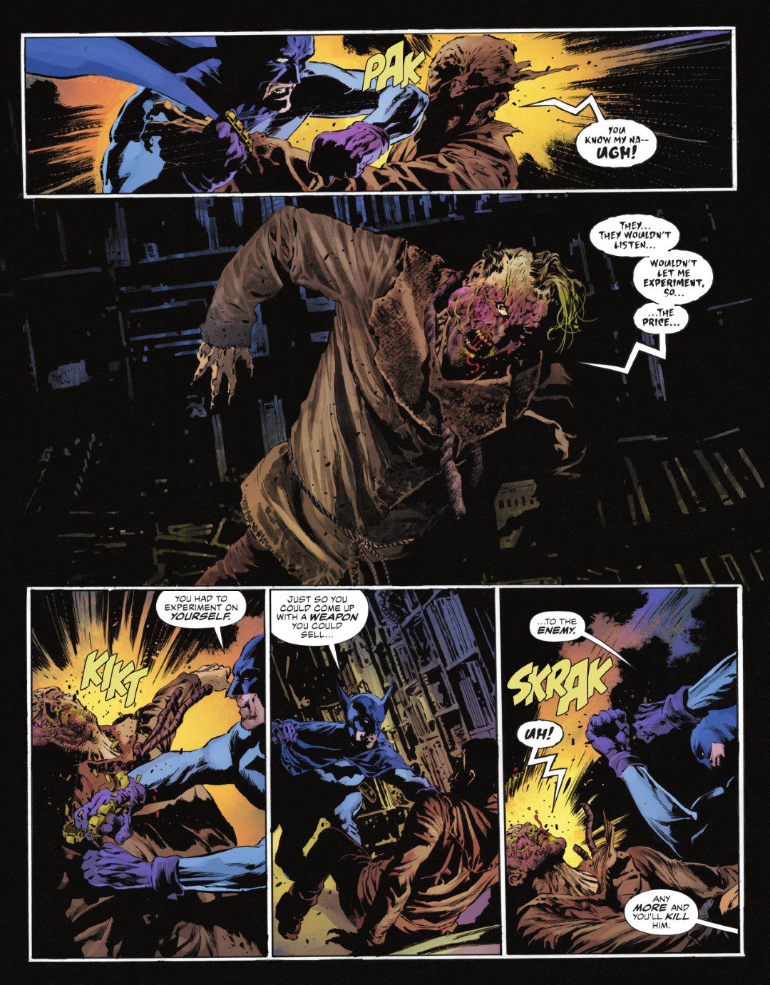 The Bat-Man: Second Knight #3 p.37 - Bat-Man Beats Scarecrow to a Pulp!