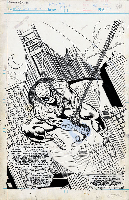 Bender, Howard – Captain Britain #34 p.01 Spider-Man Splash !