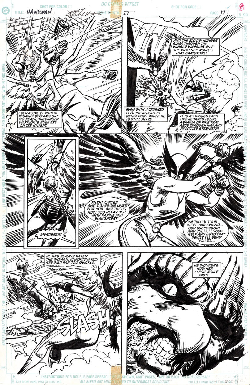 Lieber, Steve - Hawkman #27 p.17 - Hawkwoman in Battle!