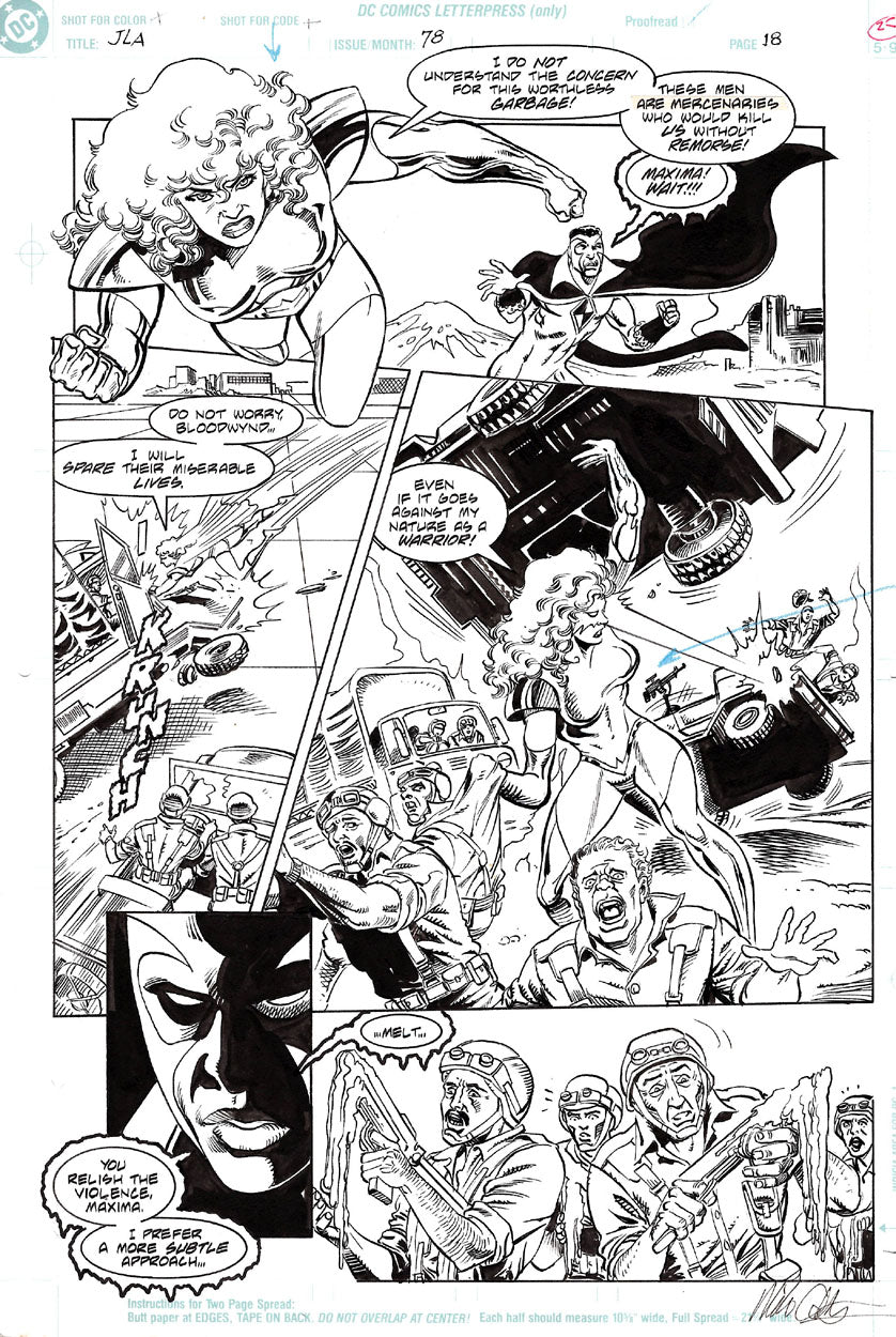 Collins, Mike - JLA #78 p.18 - Maxima & Bloodwynd!