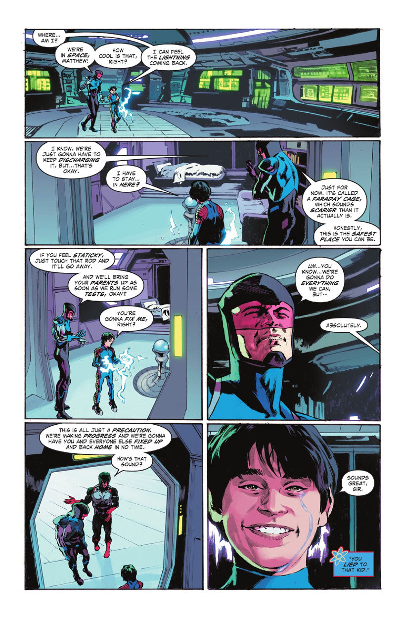 Justice League: The Atom Project #1 p.11 - The Atoms reassure Matthew
