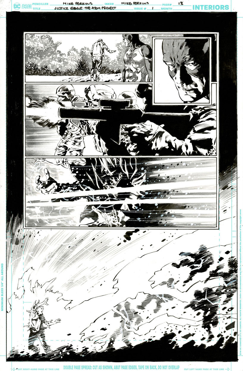 Justice League: The Atom Project #1 p.18 - Captain Atom is fired upon and...