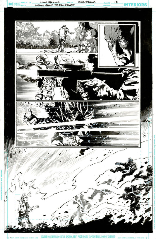 Justice League: The Atom Project #1 p.18 - Captain Atom is fired upon and...