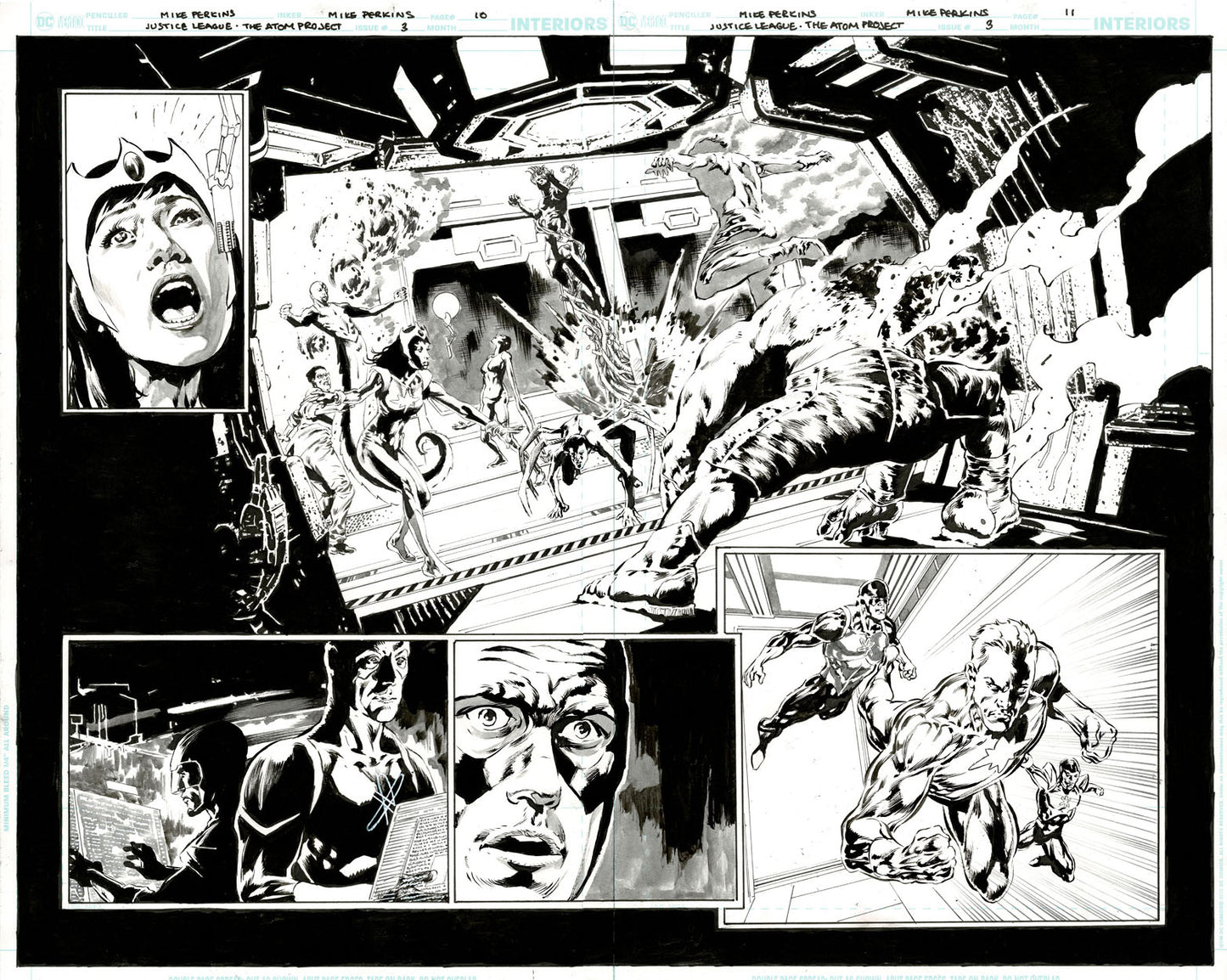 Justice League: The Atom Project #3 p.10 & 11 - The Atoms & Dr Light!