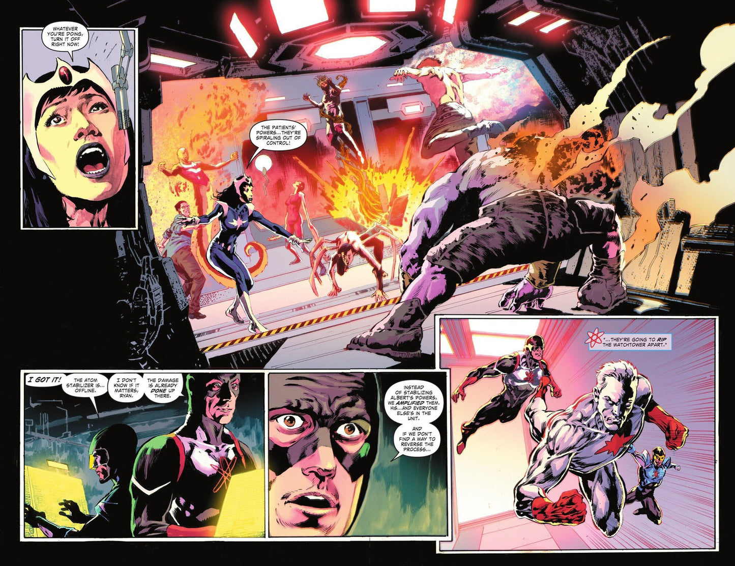 Justice League: The Atom Project #3 p.10 & 11 - The Atoms & Dr Light!