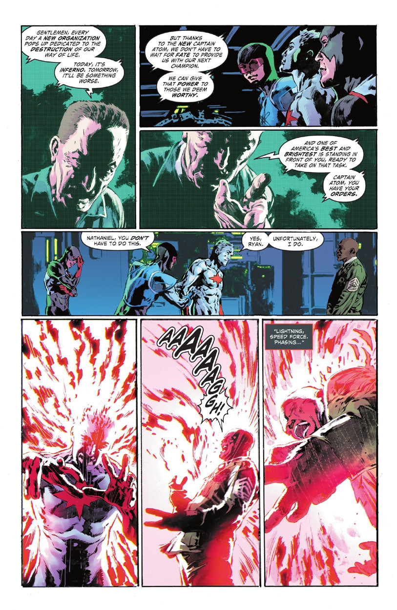 Justice League: The Atom Project #4 p.15 - The Atoms & Captain Atom!