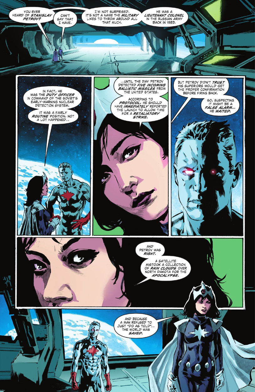 Justice League: The Atom Project #5 p.14 - Captain Atom & Dr Light!