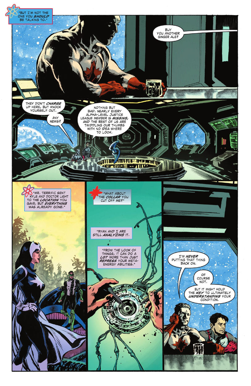 Justice League: The Atom Project #6 p.17 - Unseen Dr Light & Green Lantern Panel!