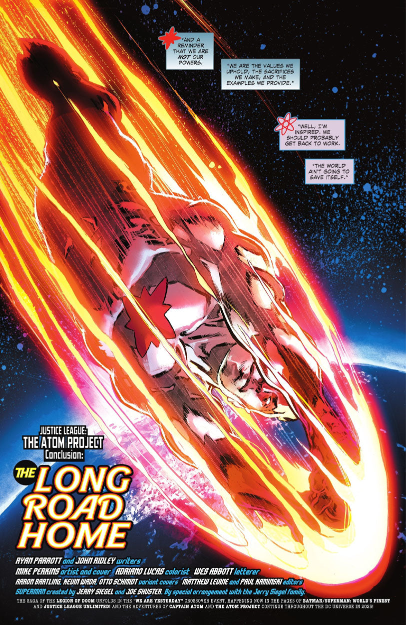 Justice League: The Atom Project #6 p.20 - Title/Credits Splash!