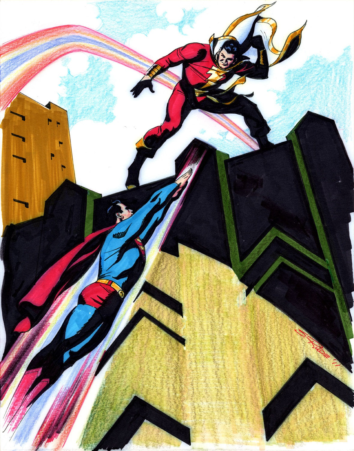 Rude, Steve – Superman vs Captain Marvel Commission!