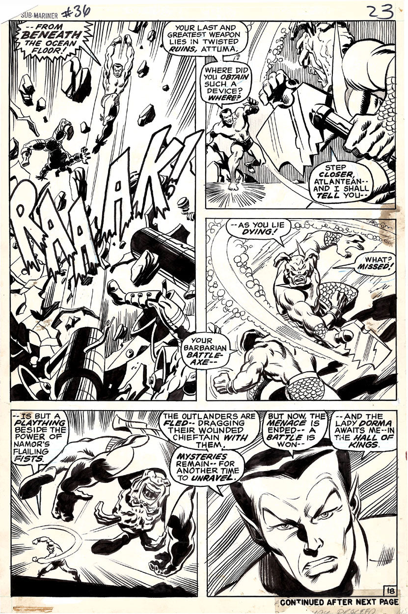 Buscema, Sal - Sub-Mariner #36 p.18 - Wrightson Inks!