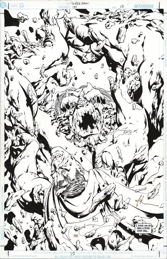 McKone, Mike - Superman #151 p.10 - Doomsday Battle Splash!