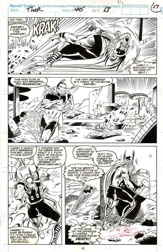 Olliffe, Pat - Thor #445 p.13 - Thor vs Gladiator!