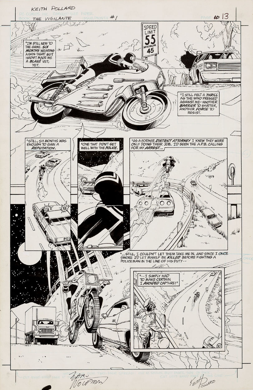 Pollard, Keith - Vigilante #1 p.10 - Rare 1st Issue Art!