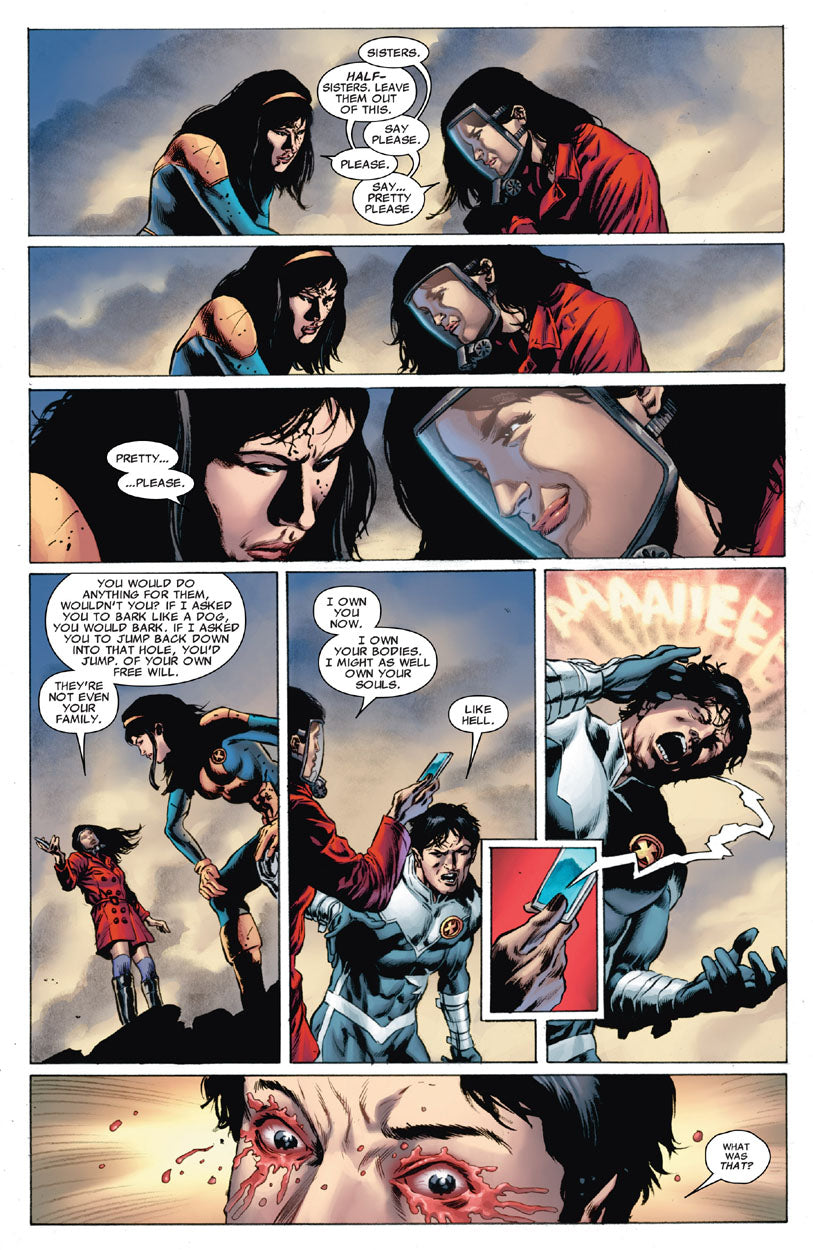 Astonishing X-Men #54 p.09 - Hatchi Blinds Northstar!