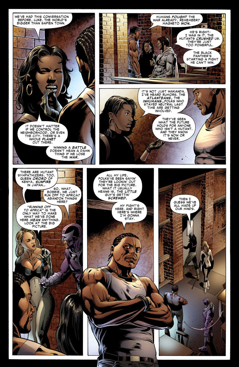 House of M: Avengers #4 p.04 - Mockingbird Dumps Hawkeye!